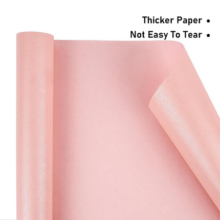 NESCCI Pink Matte Wrapping Paper,Solid Color Pearly-Lustre Paper-3 Roll,17 Inches X 32.8 Feet Per roll.Gift Wrapping Paper,Perfect for Wedding,Valentine's Day,Birthday, Christmas,Baby Shower.