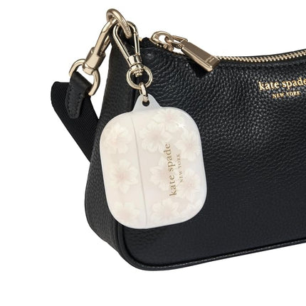 Kate Spade New York AirPods Protective Case with Keychain Ring - Hollyhock Cream, Compatible with AirPods 3rd Generation