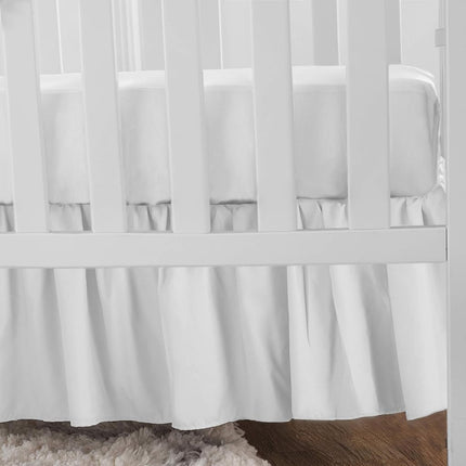 Faldón para cuna pequeña/portátil con volantes de microfibra ultrasuave American Baby Company, blanco, para niños y niñas