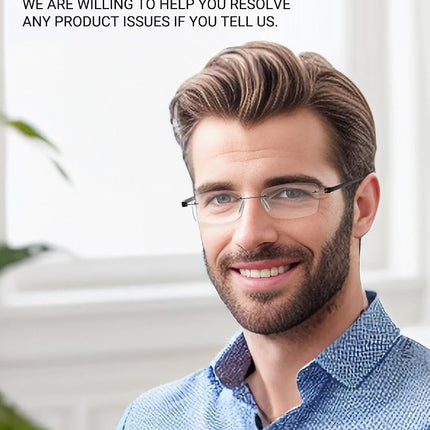 TERAISE 2-Pack Rimless Reading Glasses for Men Women, Enjoy Wider Vision Blue Light Blocking Reading Glasses with Sturdy Lens,Ultralight Computer Reader Comfortable to Wear Reduce Eye Strain(2.0X)