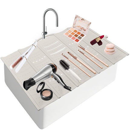 Mofason Large Bathroom Sink Makeup Mat - Foldable 