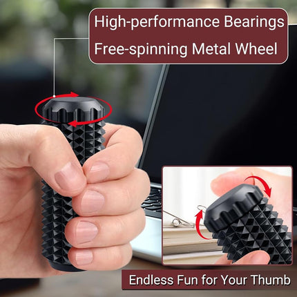 Metal Little Ouchies Fidget Toys, Adults Pain Stim Sensory Venting Toy, Relief Stress Promotes Focus, Spiky Grip and Smooth Spinner, Gifts for People with ADHD Autism Anxiety (Black)