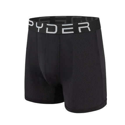 Spyder Mens Boxer Briefs Performance Nylon Mesh Sports Underwear, Green/Black/Green/Brown, M