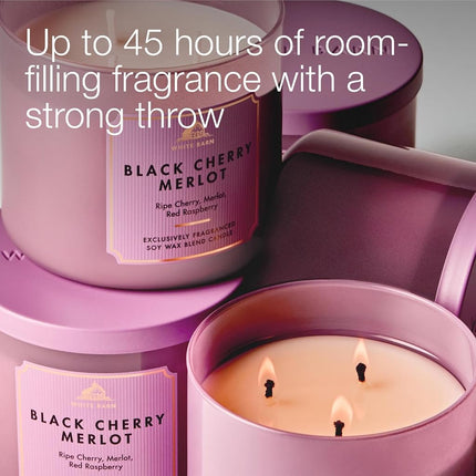 Bath & Body Works White Barn Black Cherry Merlot 3-piece 14.5 oz Candle
