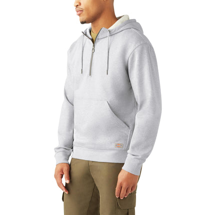 Sudadera con capucha y cierre de un cuarto para hombre Dickies, gris jaspeado, 3XL