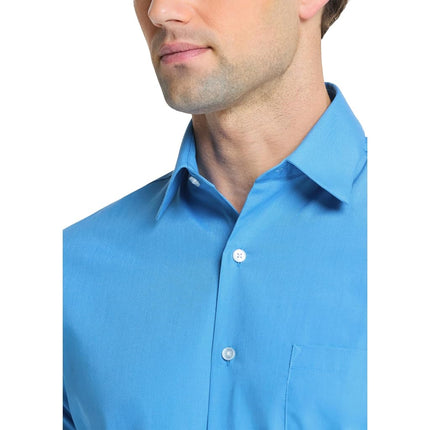 Van Heusen Men's Dress Shirt Fitted Poplin Solid, Pacifico, 17" Neck 32"-33" Sleeve