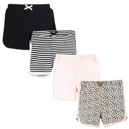 Lot de 4 bas de short unisexe Hudson Baby, motif léopard rayé, 0-3 mois