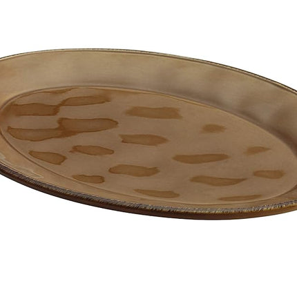 Bandeja ovalada de gres Rachael Ray Cucina de 25,4 x 35,5 cm, color marrón champiñón