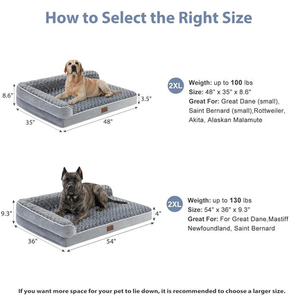 BFPETHOME Orthopedic Washable Dog Bed, Sleeping Couch for Large Senior Dogs