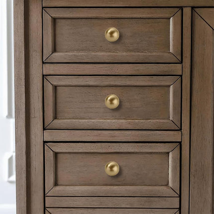 CABDM 2 Pack 1-1/4 Inch Solid Brushed Brass Cabinet Knobs Large Heavy Duty Gold Drawer Knobs Kitchen Cabinet Hardware Vintage Ball Knobs Pulls for Drawers.
