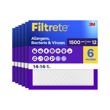 Filtrete 14x14x1 AC Furnace Air Filter, MERV 12, M
