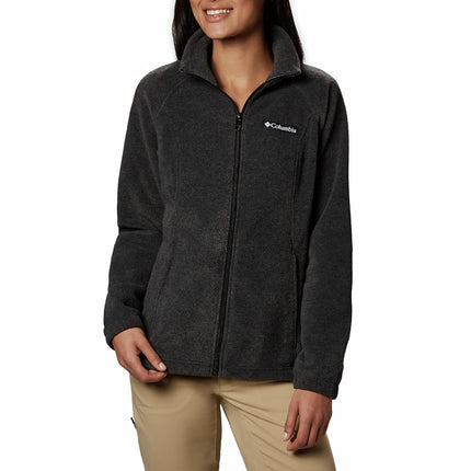 Columbia Women's Benton Springs Full Zip Fleece Jacket, Charcoal Heather, 1X
