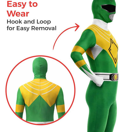 Morphsuits Green Power Ranger Costume, Halloween Costume for Adults, XXL