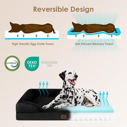 EHEYCIGA Orthopedic Dog Beds Large Sized Dog, Waterproof Washable Pet Bed