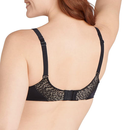 Bali Womens Comfort Revolution Soft Touch Perfect T-Shirt Underwire Bra Df3468, Black/Almond, 40DD