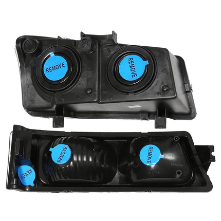 DNA MOTORING Pair Headlight Assembly Compatible with 2003-2006 Chevy Silverado 1500 2500 3500 1500 HD 2500 HD Avalanche 1500 2500, w/o Factory Cladding, Black/Clear, HL-OH-CS03-4P-BK-CL1