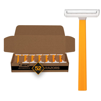 BIC Sensitive Disposable Razors for Men, Long-Last