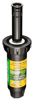 Rain Bird 1803DSQ Professional Dual Spray Pop-Up Sprinkler, 90° Quarter Circle Pattern, 8' - 15' Spray Distance, 3" Pop-up Height