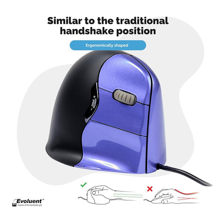 Evoluent VM4S Right Handed VerticalMouse - Small, version 4,black
