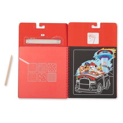 Melissa & Doug PAW Patrol Scratch Art Pad - Marshall Multicolor Reveal Travel Activity Pad, 33261