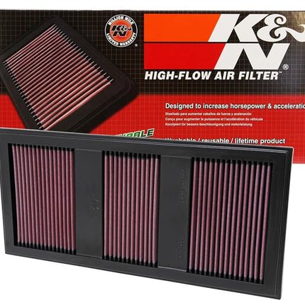K&N Engine Air Filter: High Performance, Premium, Washable, Panel Filter: 2011-2017 (S400 Hybrid, E350, SLK, C350, E400, GLK350, ML350, E 400, and other select models), 33-2985