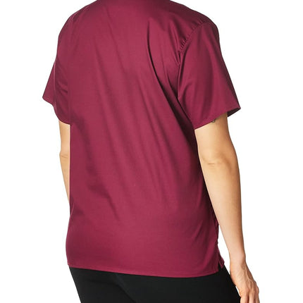 WonderWink Women's Wonderwork V-Neck Scrub Top, Wine, Small