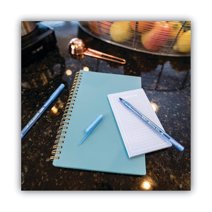 BIC GSM240BE Round Stic Xtra Life Stick Ballpoint Pen, 1.2 mm, Blue Ink, Gray Barrel, 240/Carton