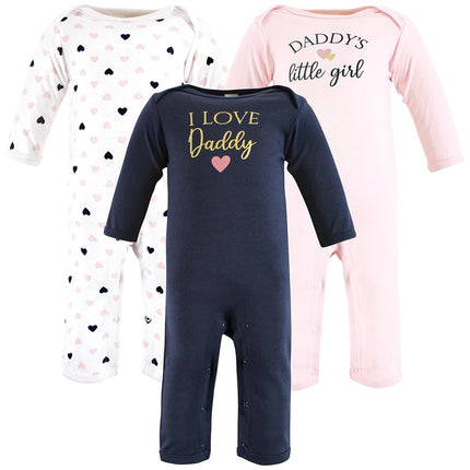 Hudson Baby Mamelucos de Algodón Unisex para Bebé, Rosa Navy Niña-Papá, 3-6 Meses, Rosa Navy Niña Papá, 3-6 Meses