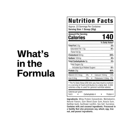 Grass Fed Whey Protein | MuscleTech Grass Fed Whey Protein Powder | Protein Powder for Women & Men | Growth Hormone Free, Non-GMO, Gluten Free | 20g Protein + 4.3g BCAA | Deluxe Vanilla, 1.8 lbs