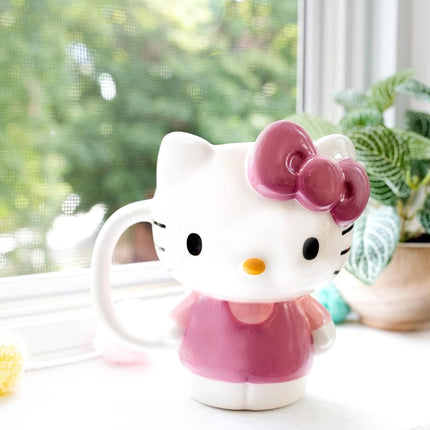 Sanrio Hello Kitty 3D Sculpted Ceramic Mug | BPA-Free Coffee Cup For Espresso, Caffeine, Cocoa