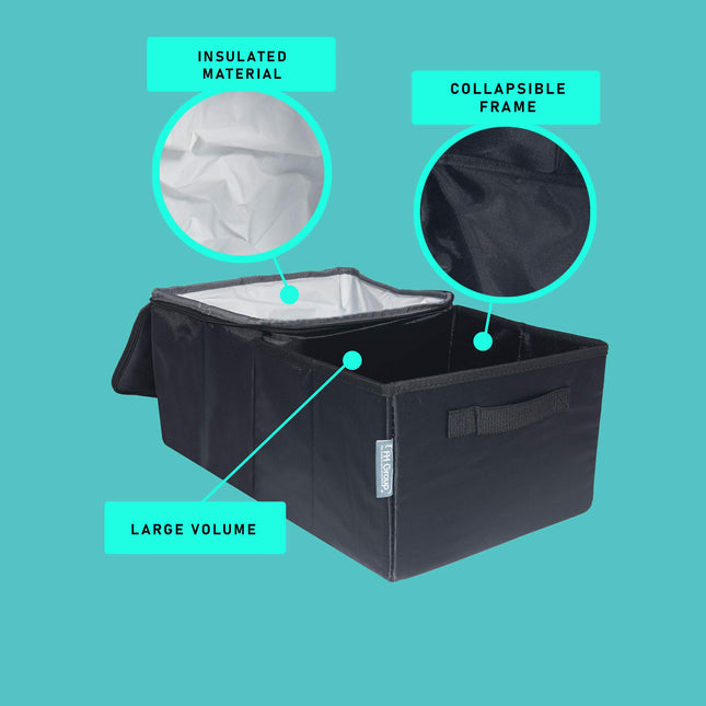 FH GROUP FH1139GRAY Organizador Multiusos para Maletero E-Z Travel™ Gris, Almacenamiento de Carga con Nevera para Picnics, Camping y Portón Trasero