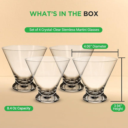 NutriChef NutriChefKitchen 4 Sets of Crystal-Clear Ultra, Elegant Whiskey Glasses, Hand Blown, 4 Pack