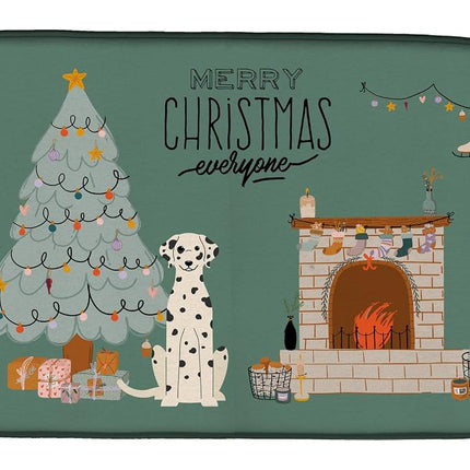 Caroline's Treasures CK7660DDM Dalmatian Christmas Everyone Dish Drying Mat, Polyester, Multicolor