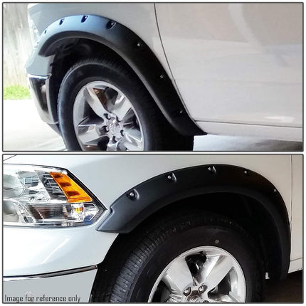 DNA MOTORING IF-10011-MBK 4 Pcs OE Style Wheel Fender Flares Compatible with 94-01 Ram 1500 2500 3500 96" 78" Fleetside Beds