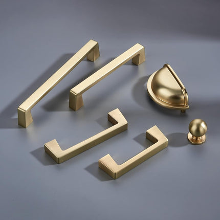 khtumeware 6 Pack 3 Inch(76mm) Kitchen Cabinet Handles Brushed Gold,Brushed Brass Cabinet Pulls Kitchen Cabinet Hardware, Furniture Pulls for Bathroom Cupboard Drawer Handles Dresser Pulls