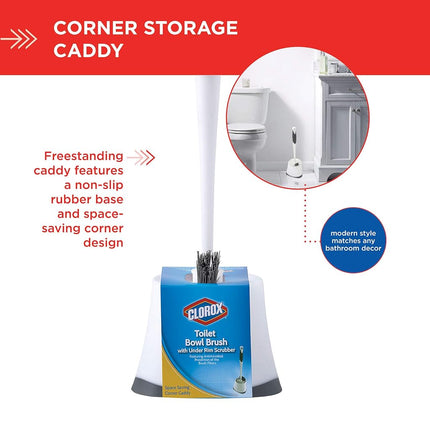 Clorox With Under Rim Brush, White