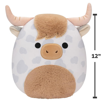 Squishmallows Original 12-Inch Borsa Spotted Highland Cow - Medium-Sized Ultrasoft Official Jazwares Plush
