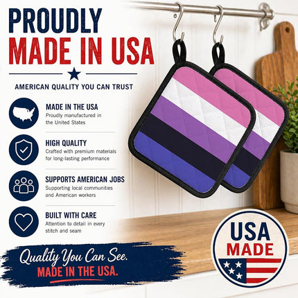 Caroline's Treasures Genderfluid Pride Pair of Pot Holders potholders, 7.5Wx7.5H, Multicolor