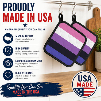 Caroline's Treasures Genderfluid Pride Pair of Pot Holders potholders, 7.5Wx7.5H, Multicolor