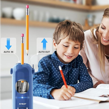 AFMAT Electric Pencil Sharpener for Colored Pencils 7-11.5mm, Fully Automatic Pencil Sharpener