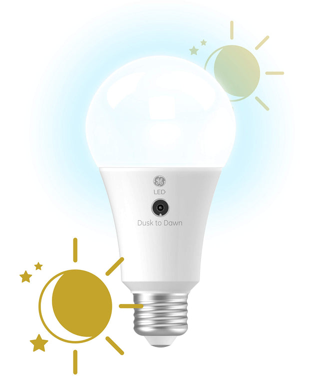 GE Lighting LED+ Dusk to Dawn Outdoor Light Bulb, Sunlight Sensor, Daylight, Automatic On/Off Light Sensing Bulb, A21 Light Bulb (1 Pack)