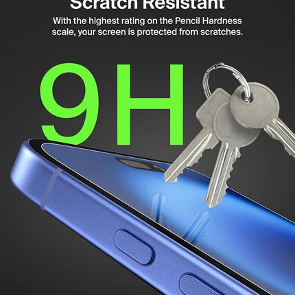 Belkin ScreenForce UltraGlass 2 Treated Screen Protector, Scratch-Resistant, 9H Hardness Tested Glass, Slim Design, Full Screen Coverage for iPhone 14 Pro Max, Bubble-Free Application