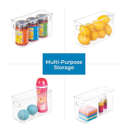 iDesign Cabinet/Kitchen Binz Kitchen Storage Container, Medium Plastic Storage Boxes for the Fridge, Freezer or Pantry, Clear, 25.4 x 10.2 x 15.2 cm, Large, Klar