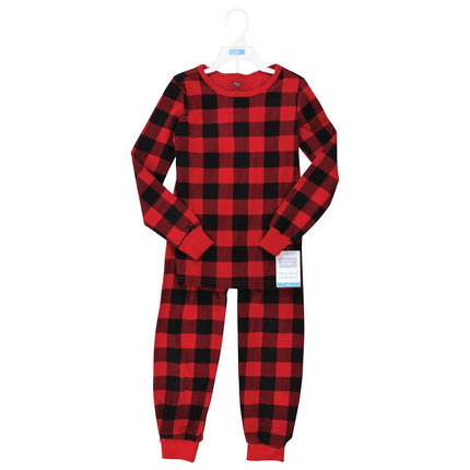 Hudson Baby Unisex Baby Thermal Long Underwear 2pc Set, Buffalo Plaid, 4T, Buffalo Plaid, 4T