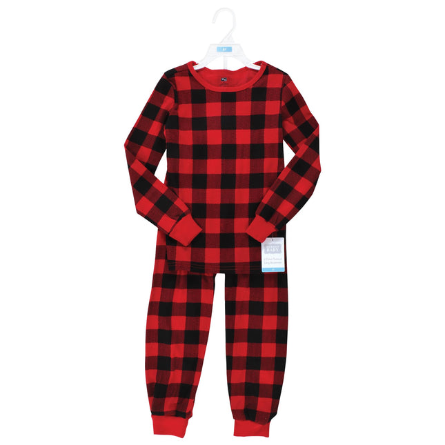 Ensemble de 2 sous-vêtements longs thermiques Hudson Baby unisexe pour bébé, motif à carreaux de bûcheron, 12 ans, motif à carreaux de bûcheron, 12 ans