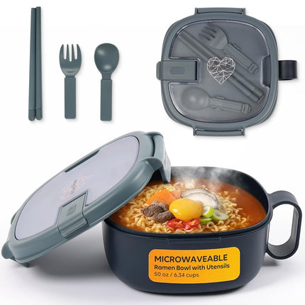 AI Love Peace Microwavable Ramen Bowl with Lid - L