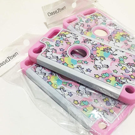 Étui Case Town compatible avec iPod Touch 5e, 6e, 7e génération, motif licorne arc-en-ciel, antichoc avec strass incrustés et cristal, étui hybride en silicone blindé pour Apple iPod Touch 5e et 6e