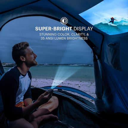 Kodak Ultra Mini Portable Projector -1080p HD Support Black LED DLP Rechargeable Pico Projector - 100" Display, Built-in Speaker - HDMI, USB and Micro SD - Compatible with iPhone iPad, Android