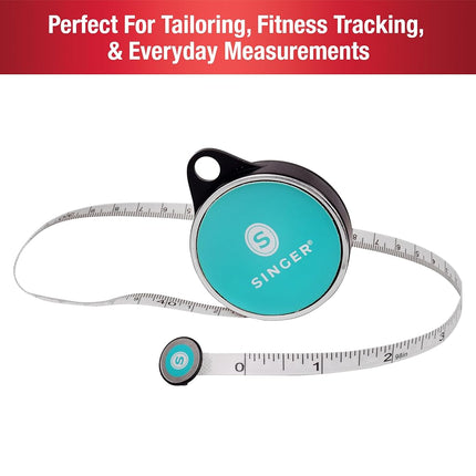 Singer Pro Series Retractable Pocket Tape Measure-96-inch, Metal Plastic, Teal, 2.5 m