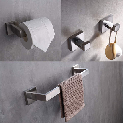 TASTOS 3-Piece Bathroom Hardware Set Brushed Nickel
